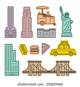 New York City Icon Vector Set