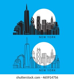 New York city illustartion, typography, t-shirt graphics, vectors