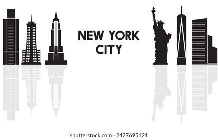 New York city illustration design with famous skylines.