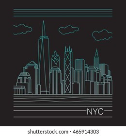 New York city illustration, typography, t-shirt graphics, vectors