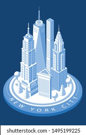 New York City isometric skyline