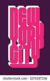 New York City jersey, Sport wear typography emblem, t-shirt stamp graphics, tee print, athletic apparel design. Vector