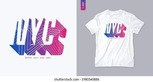 New York City letter t-shirt design, poster, typography. Vector illustration.