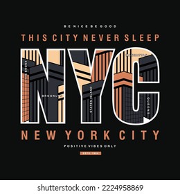 new york city, lettering, abstract, typography design vector, graphic illustration, for t shirt 