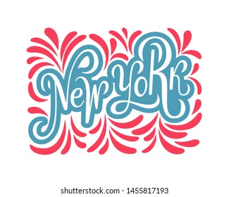 New york city lettering. Can used for postcard, greeting card, t-shirt print.