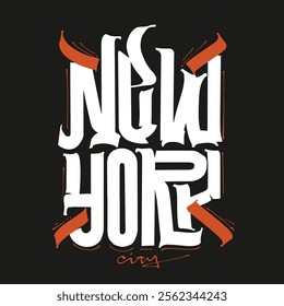 New York city, lettering design Hand written phrase
