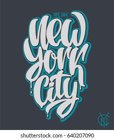 New York city, lettering design Hand written phrase