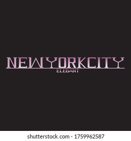 new york city lettering elegant logo typography design print vector illustration
