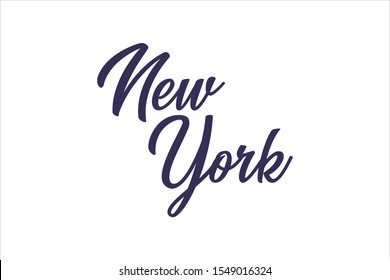 New York city lettering on white background 
