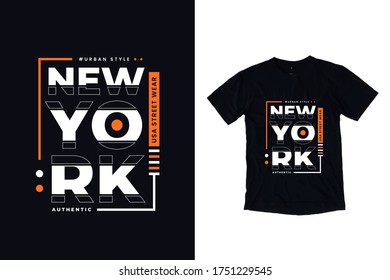 New york city lettering t shirt design