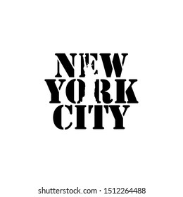 New York city lettering typography with Big ben clock in negative space style design vector