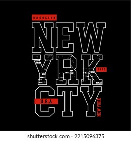 NEW YORK CITY  line effect grunge design typography, vector graphic illustration, for printing t-shirts and others