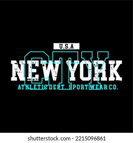 NEW YORK CITY  line effect grunge design typography, vector graphic illustration, for printing t-shirts and others