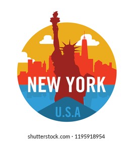 New York City logo design with Statue Of Liberty