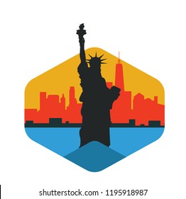 New York City logo design with Statue Of Liberty