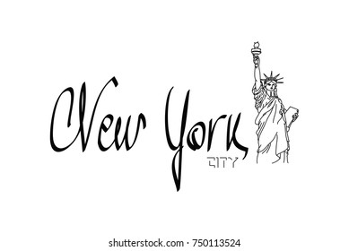 New York City logo with a Statue of Liberty