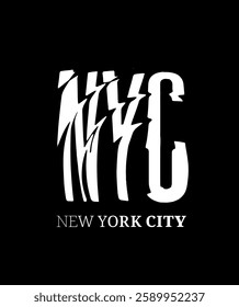 New York City logo. Vector illustration on black. Can be used as a design on a T-shirt, etc.