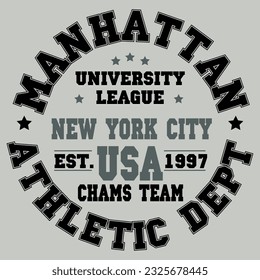New York City, Manhattan - Tee Design For Printing