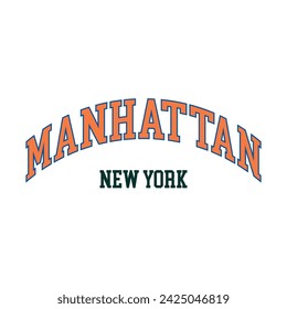 new york city manhattan usa retro varsity campus college fonts for t-shirt