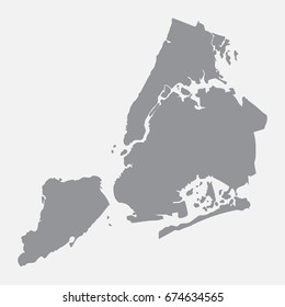 New York city map in gray on a white background