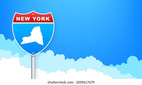 New York city map outline road sign. Vector illustration.