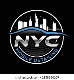 New York City Mobile detailing logo design template 