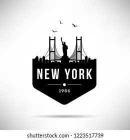 New York City Modern Skyline Vector Template