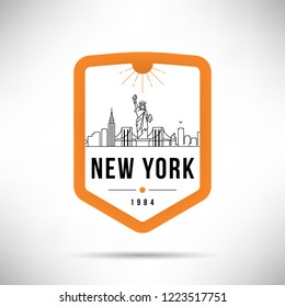 New York City Modern Skyline Vector Template