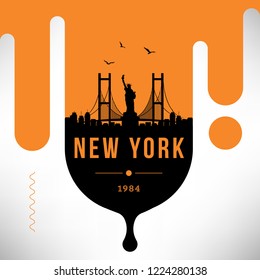 New York City Modern Skyline Vector Template