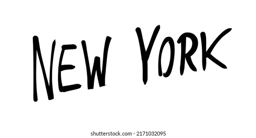 New York City Name Handwriting Handwritten Stock Vector (Royalty Free ...