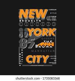 new york, the city never sleeps graphic typography vector illustration good for print t shirt 