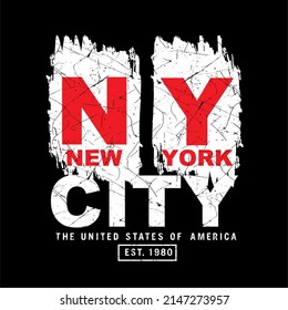 new york city NY typography grunge background for print tshirt and other
