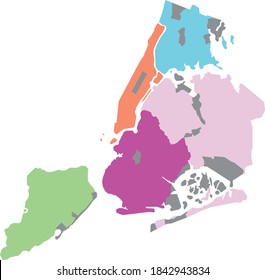 New York City NYC Map Of Boroughs