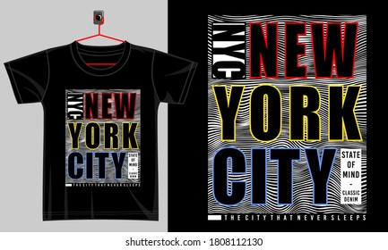 new york city nyc typography design for print t shirt 