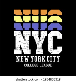 NEW YORK CITY NYC Typography Vector Design Text Illustration  Sign  T Shirt Graphics  Print.