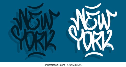 New York City Nyc Usa Hand Drawn Lettering Vector Design.