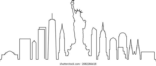 New York City NYC USA City Skyline Vector
