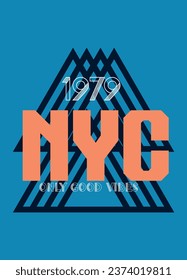 new york city only good vibes,t-shirt design fashion vector