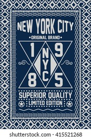 New York City original brand, superior quality vector print and varsity. For t-shirt or other uses in vector.T shirt graphic