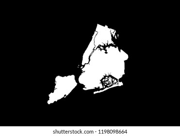 New York City outline map city borough shape