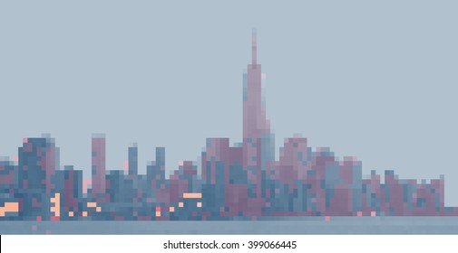 New York City. Panorama from Hoboken. Pixels picture