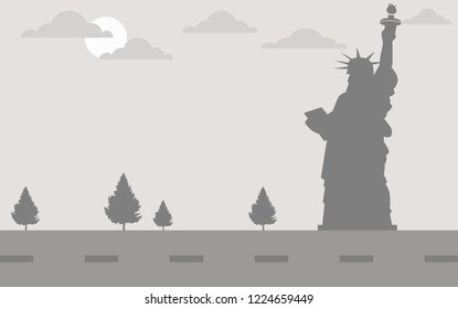 New York city in paper cute style. Simple modern minimalistic style illustration ,vector.
