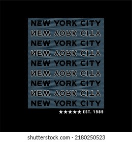 new york city repeat effect design typography, vector graphic illustration, for printing t-shirts and others