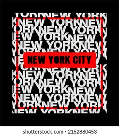 New York City Repeat Text Typografie T-Shirt Design Grafik
