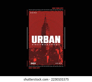 New York City Retro Poster with Pixel Style Graphic Design for T shirt Street Wear and Urban Style