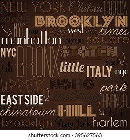 New York City - retro, stylish background. Vector art.