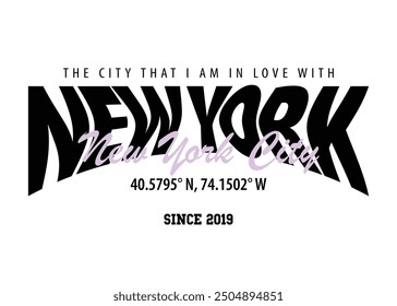 New York City retro vintage quote typography. Vector illustration design.