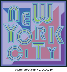 New York City retro vintage typography poster, t-shirt Printing design, vector Badge Applique Label.