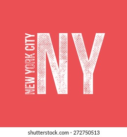 New York City Retro Vintage Dirty Label - T-shirt Design - Vector Illustration