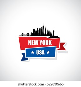 New York City ribbon banner - vector illustration